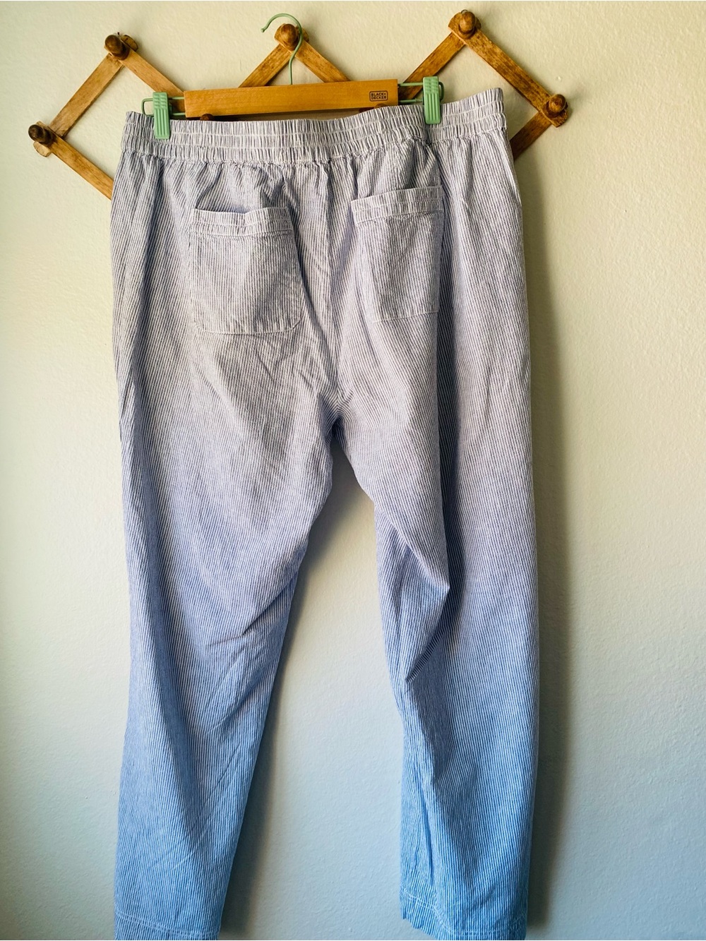 Talbots Plus Blue & White Striped Linen Blend Pants – Women’s 14W - Picture 2 of 5